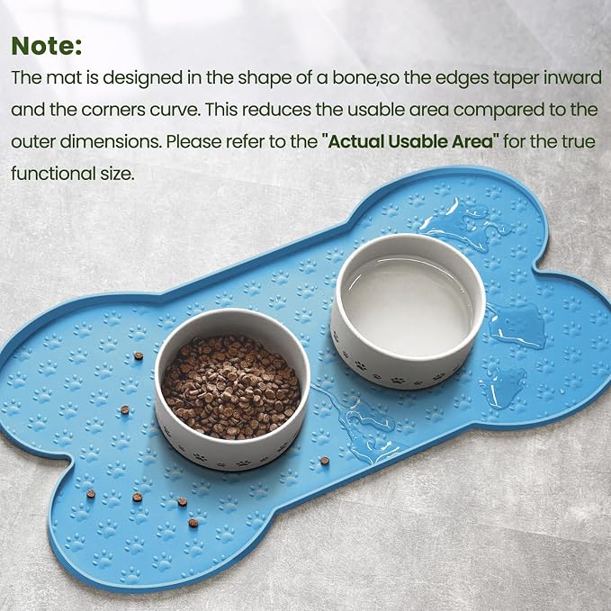 Dog Food Mat Anti-Slip Silicone Dog Bowl Mat Thicker Pet Placemat Waterproof - Image 4