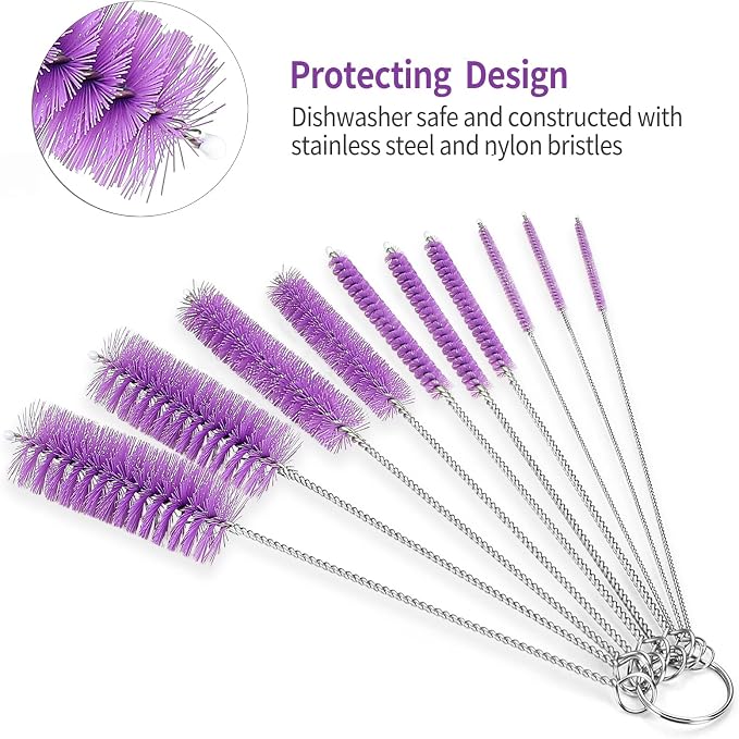 CiaraQ Bottle Cleaning Brushes, 8 Inch Nylon Tube Brush Set, Cleaner - Image 4