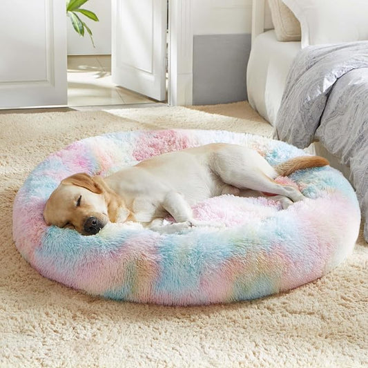 WESTERN HOME WH Calming Dog & Cat Donut Cuddler, Anti-Anxiety Warming Cozy Soft by WESTERNHOME