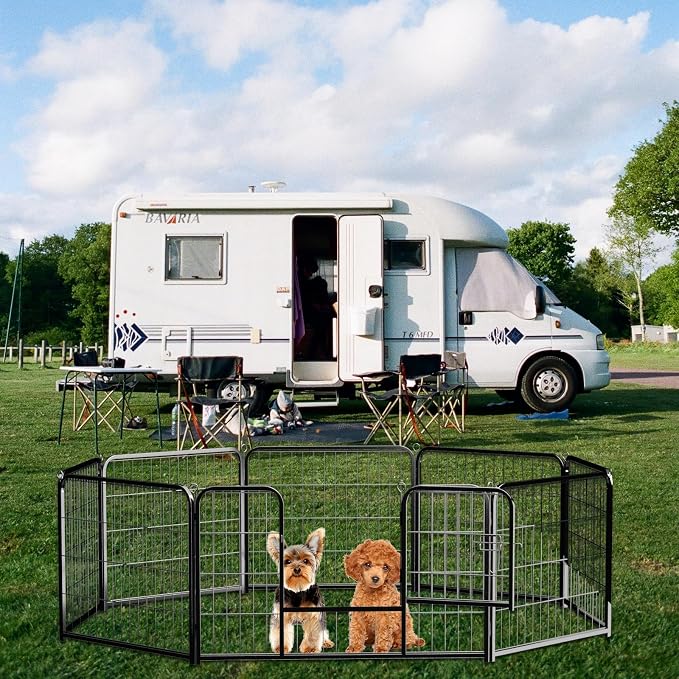 NEWBULIG Dog Playpen 8 Panels 24" Height Foldable Heavy Duty Metal Dog Exercise - Image 6