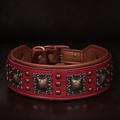 PET ARTIST Soft Padded Leather Dog Collar, 2 inch Wide Genuine Leather Dog - Image 8
