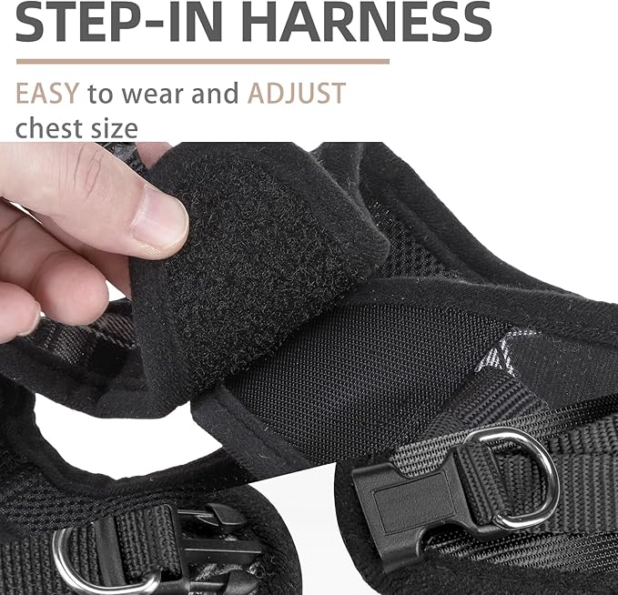 PUPTECK Adjustable Dog Harness Collar and Leash Set Step in No Pull Pet Harness - Image 3