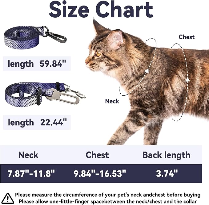 Cat Harness and Leash Set, 3-in-1 Escape Proof Adjustable, Comfortable Soft - Image 6