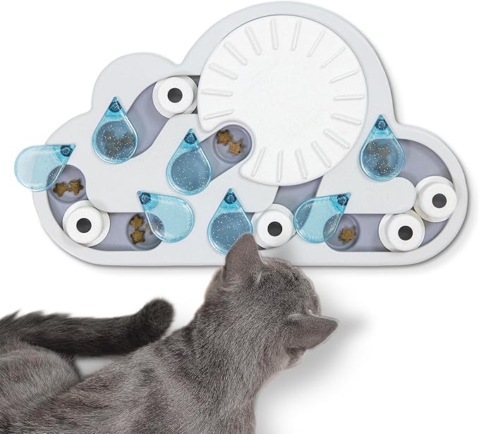 Catstages Nina Ottosson Rainy Day Puzzle & Play – Interactive Cat Puzzle Feeder by Catstages