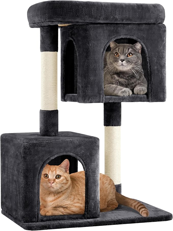 Yaheetech 33.5in Cat Tree, Small Kittens Tower w/Large Perch&2 Cozy Condos by Yaheetech