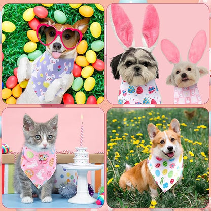Aliceset 180 Pcs Easter Dog Bandana Bulk Spring Bandanas - Image 6