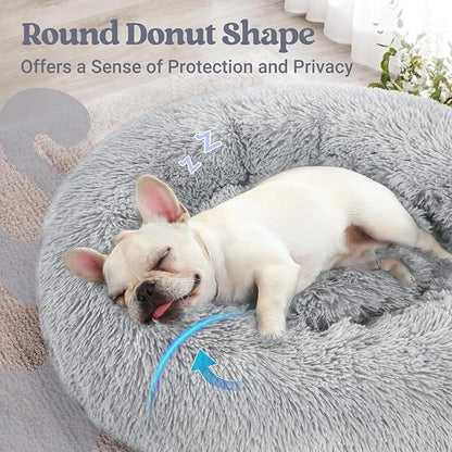 rabbitgoo Dog Bed for Small, 24 inches Machine Washable, Fluffy Donut Pet Bed - Image 4