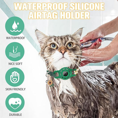 BINGPET AirTag Cat Collar with Bells, Upgraded Safety Elastic Cat Collar with - Image 7