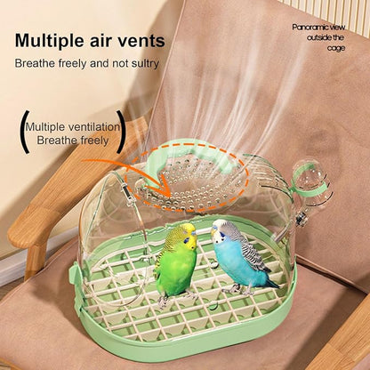 Easy to Carry Bird Cage with Watering Bottle High Ventilated Carriers Travel - Image 3