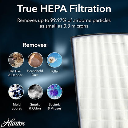 Hunter HP800 Air Purifiers for Home Large Room and Bedroom. True HEPA Air - Image 4