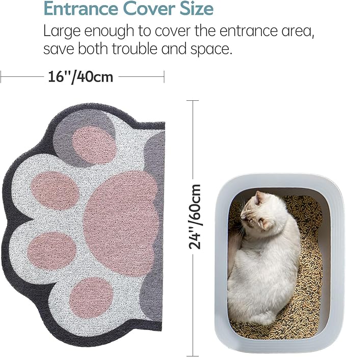 Cute Cat Litter Mat 24”x16”, Litter Box Mat, Litter Trapping Mat, Soft on Kitty - Image 3