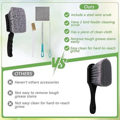 5Pcs Bird Bath Brush Kit, Larbeti 1P Hard Silk Bristle Bird Bath Cleaner Brush - Image 7