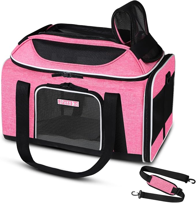 Petskd Top-Expandable Pet Carrier 17x11x9.5 Inches Alaska Airline Approved by Petskd
