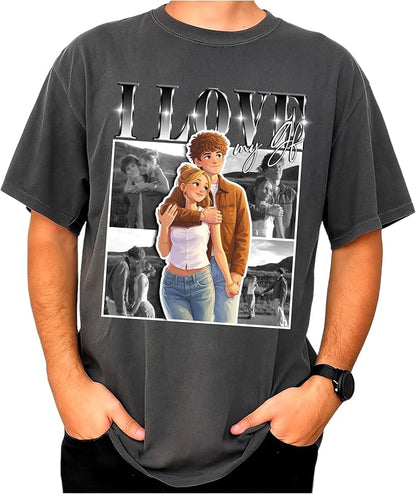Custom Bootleg Rap Tee, Personalized Girlfriend Vintage Graphic T-Shirt by CustomsMerch
