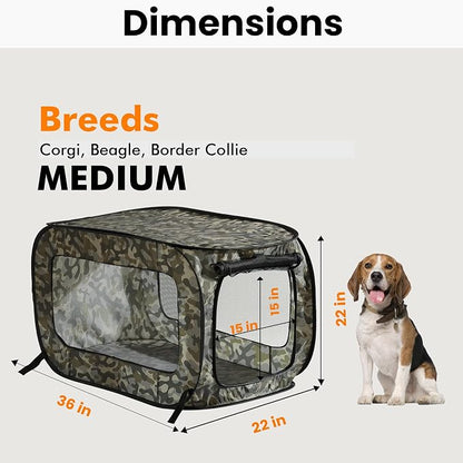 Beatrice Home Fashions Portable, Collapsible, Pop Up Kennel Travel Cat and Dog - Image 2