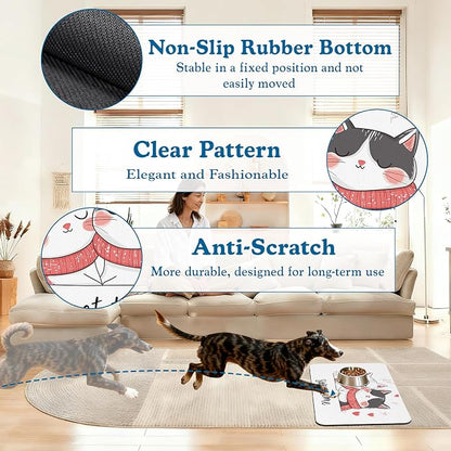 Sweet Cat Lovers Dog Cat Food Mat–Christmas Stocking Absorbent Waterproof - Image 4