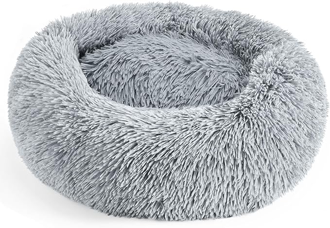 28in Large Dog Bed, Medium Size Dog and Cats, Calming Donut Bed by Hoewina