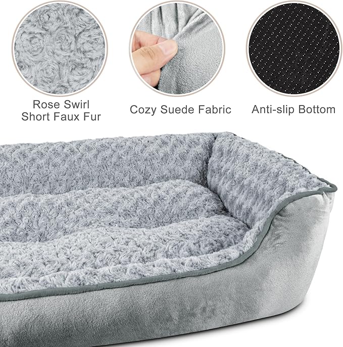 JOEJOY Rectangle Dog Bed for Large Medium Small Dogs - Image 3