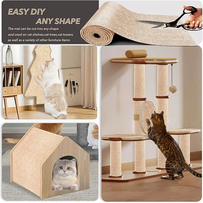 78.7"X15.8" Cat Scratching Mat, Self-Adhesive Cat Scratch Carpet, DIY Cats - Image 2