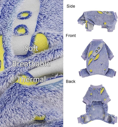 Fleece Pajamas for Small Dogs, Puppy Clothes, Soft & Stretchy Dog Onesies - Image 6
