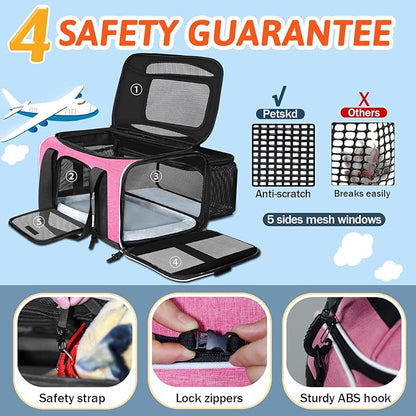 Petskd Top and Side Expandable Pet Carrier 17x11x9.5 Inches Alaska Airline - Image 5