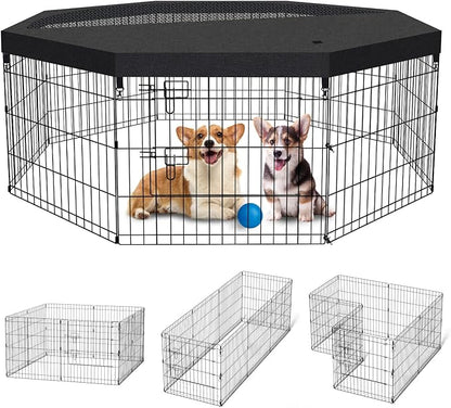 Dog Pen Pet Playpen Dog Fence Indoor Foldable Metal Wire Exercise Puppy Play by Peekaboo