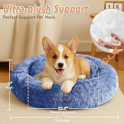 JOLLYVOGUE Calming Dog Bed Large Size Dog, Anti-Anxiety Donut Large Pet Bed - Image 4