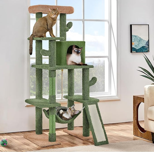 Yaheetech 63in Cactus Cat Tree, Pet Furniture Activity Center - Image 2