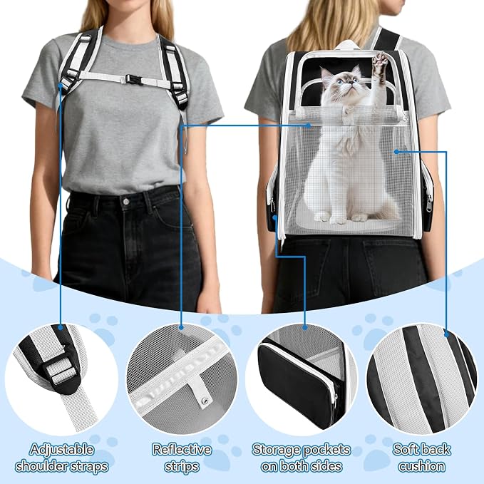 Cat Backpack Carrier, Expandable Pet Carrier Backpack - Image 3