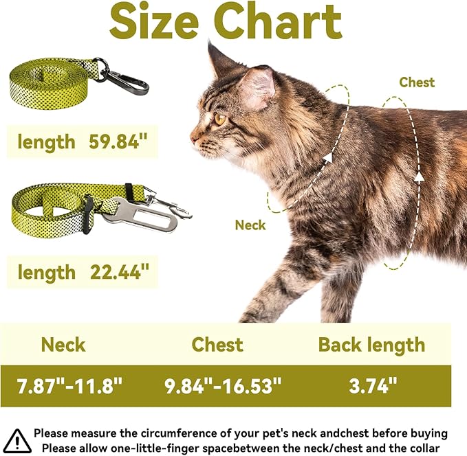 Cat Harness and Leash Set, 3-in-1 Escape Proof Adjustable, Comfortable Soft - Image 6