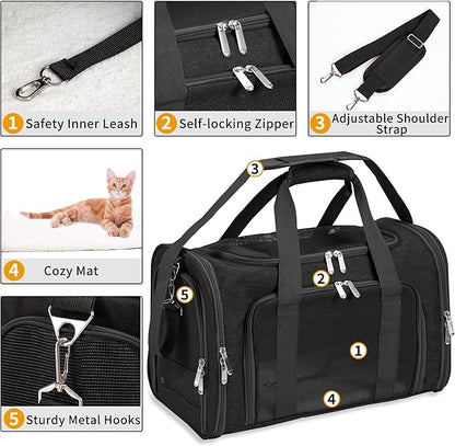Soft-Sided Cat/Dog/Pet Carrier, Collapsible Pets Travel Carriers - Image 4