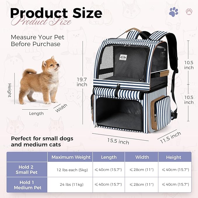 Lekebobor Double Cat Backpack Carrier - Image 2