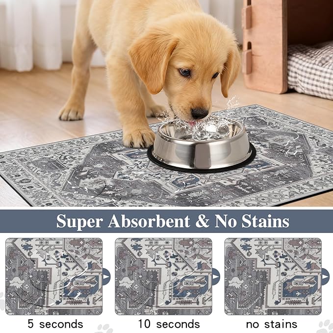 famibay Dog Food Mat, Absorbent Cat Dog Mats - Image 2