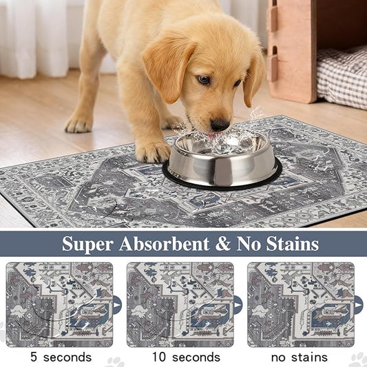 famibay Dog Food Mat, Absorbent Cat Dog Mats - Image 2