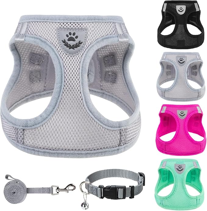 PUPTECK Adjustable Dog Harness Collar and Leash Set Step in No Pull Pet Harness by PUPTECK