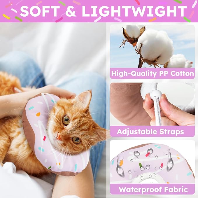 Cat Cone Collar Soft, Waterproof Cat Recovery Collars Spay Cones to Stop - Image 3