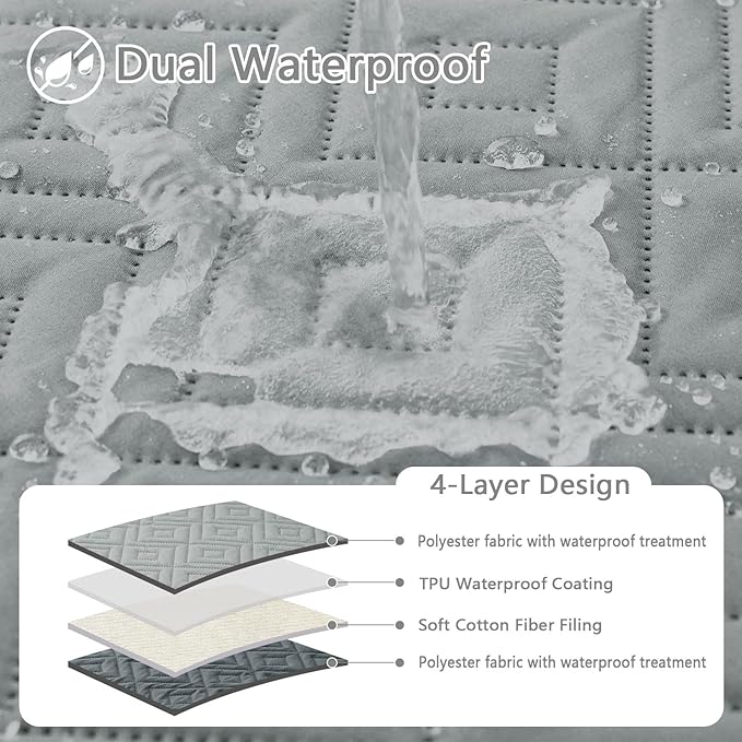 hyha Waterproof Dog Blanket, Soft Pet Bed Blankets, Waterproof Sofa Couch Cover - Image 2
