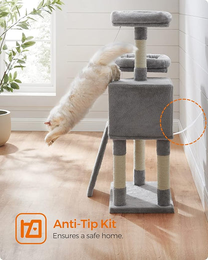 Feandrea Cat Tree, 45.3-Inch Cat Tower, Plush Condo - Image 8