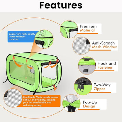 Beatrice Home Fashions Portable, Collapsible, Pop Up Kennel Travel Cat and Dog - Image 4