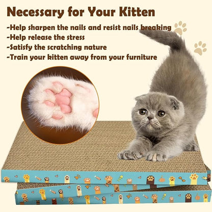 Cardboard Cat Scratcher 3 Pack Refill Reversible Cat Scratching Pad Durable Cat - Image 3