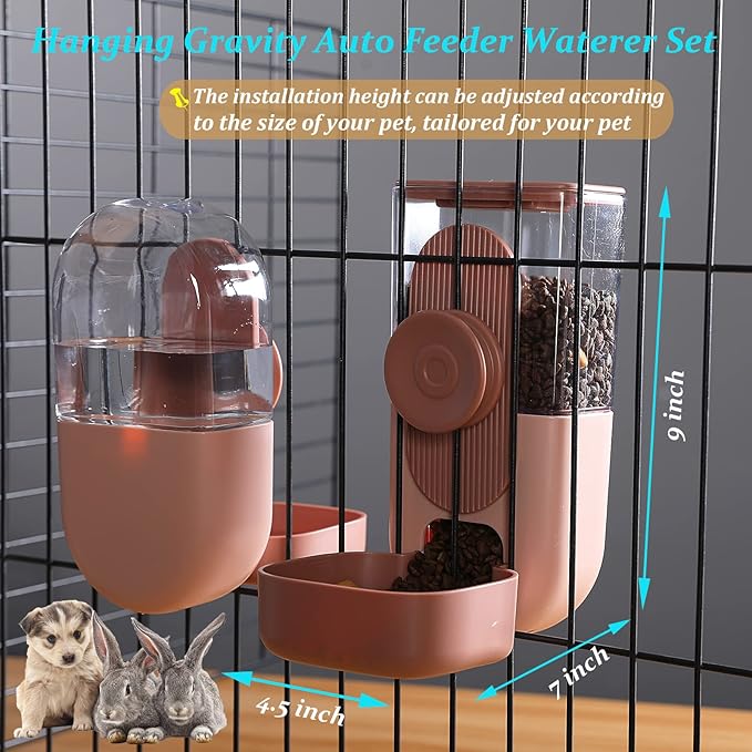 Kenond 35oz Hanging Automatic Pet Food Water Dispenser, Auto Gravity Pet Feeder - Image 3