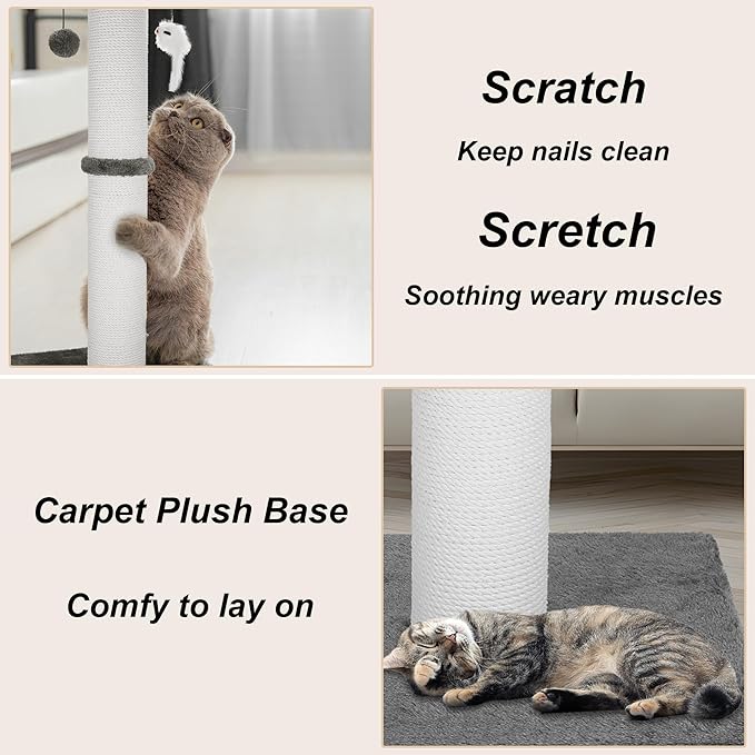 Cat Scratching Post 34 Inches Heavy Duty and Thicker Cat Scratching Post Cotton - Image 7