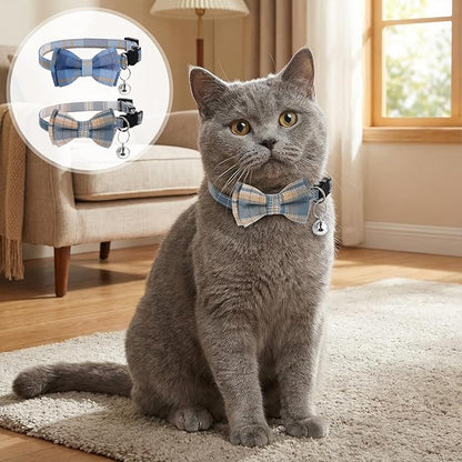 2Pcs Cat Collar Breakaway, Cute Plaid Cats Collar - Image 7