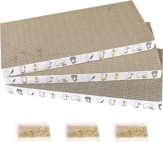 PatiencET Cat Scratcher Cardboard 3 PCS Cat Scratch Pad Reversible Scratcher by patiencET