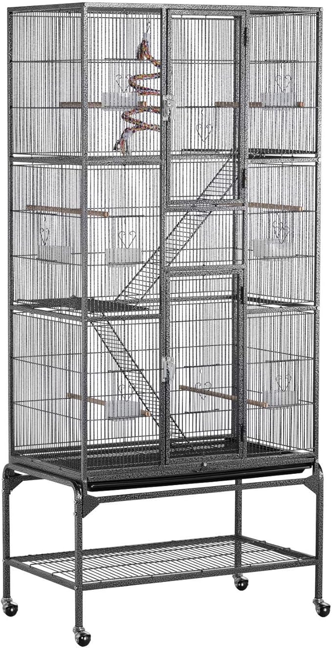 Yaheetech 69-Inch Extra Large Wrought Iron 3 Levels Ferret Chinchilla Sugar by Yaheetech