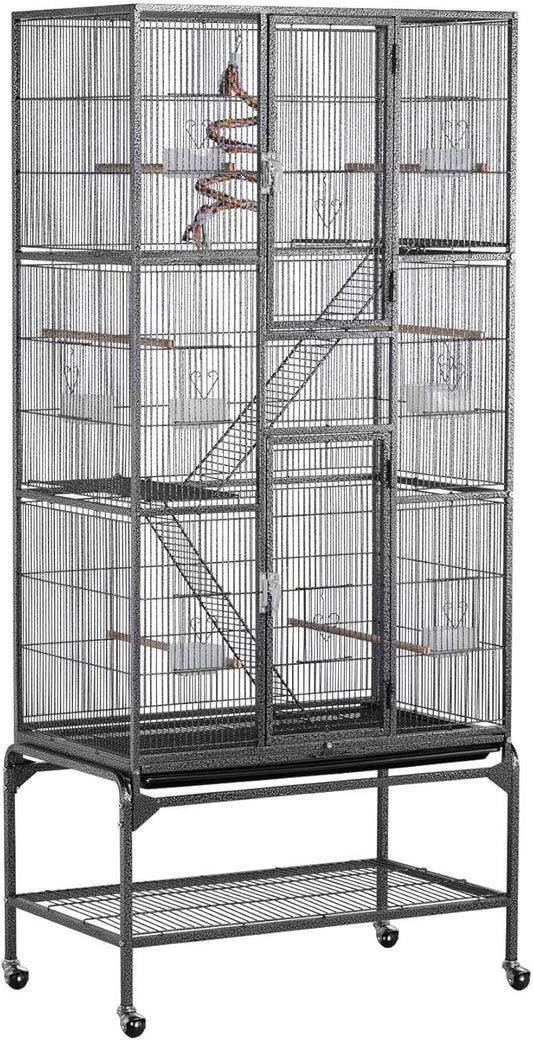 Yaheetech 69-Inch Extra Large Wrought Iron 3 Levels Ferret Chinchilla Sugar by Yaheetech