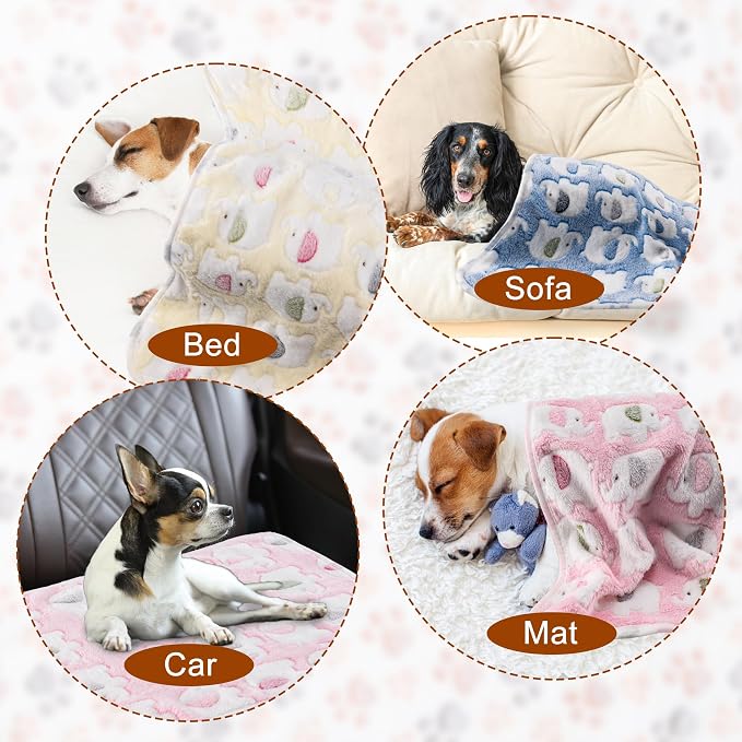 1 Pack 3 Blankets Super Soft Fluffy Premium Fleece Pet Blanket Flannel Paw - Image 3