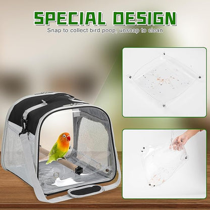 Suertree Small Bird Carrier, Large Window Travel Cage - Image 4