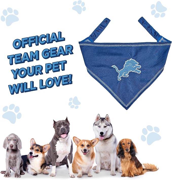 Pets First NFL Detroit Lions TIE Bandana, Small/Medium. Dog Bandana Scarf Bib - Image 4