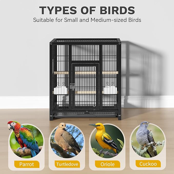 DWVO 41-inch Metal Bird Cage: Large Parrot Cages - Image 4